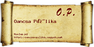 Oancsa Pólika névjegykártya